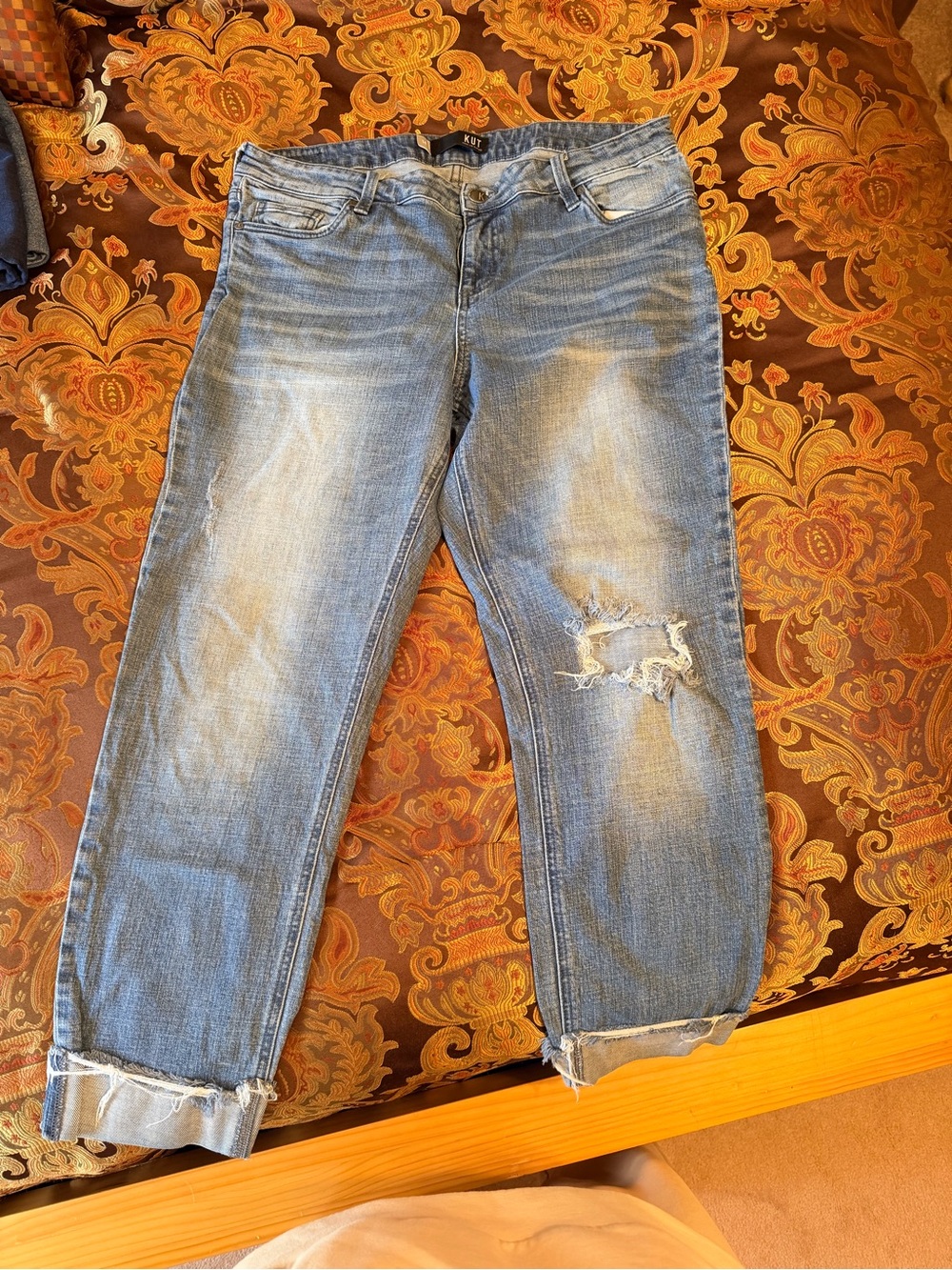 Kut from the Kloth Light Blue Distressed Boyfriend Jeans